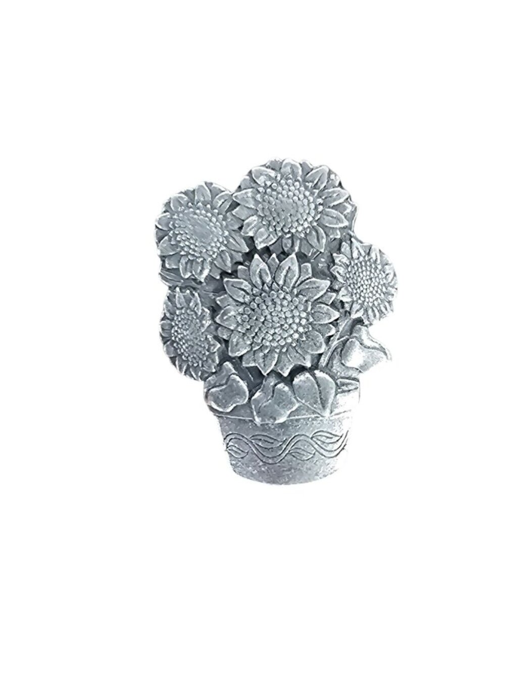 Sunflower Pot Limited Edition Pewter Brooch Pin 2006 By Birds & Blooms